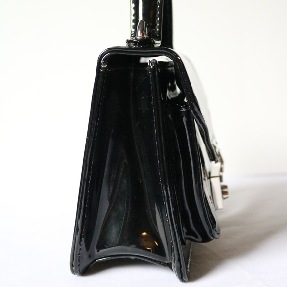 Jeannie Lottie X Pink House Toronto Black Patent Handbag Crossbody Purse - Picture 5 of 9